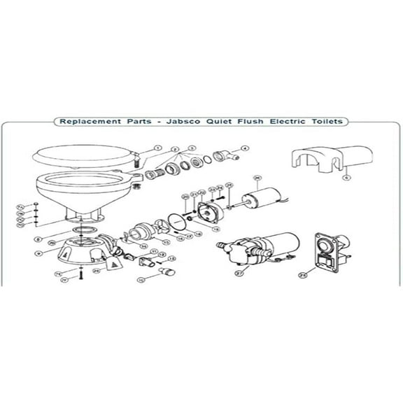 Jabsco Toilet Seat, Lid & Hinge Set, Wood 29127-1000 Toilet Seat, Lid & Hinge Set, Wood