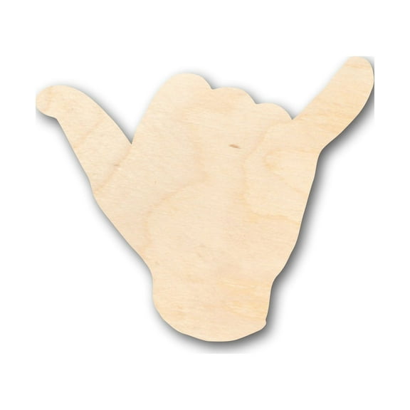 Unfinished Wood Shaka Shape - Craft - up to 46" DIY 3" / 1/4"