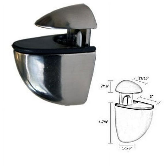 Gordon Glass® Brushed Stainless Finish Midi Adjustable Glass Shelf Brackets - Pair