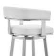 thumbnail image 6 of Armen Living Cohen26" White Faux Leather and Brushed Stainless Steel Swivel Bar Stool, 6 of 10