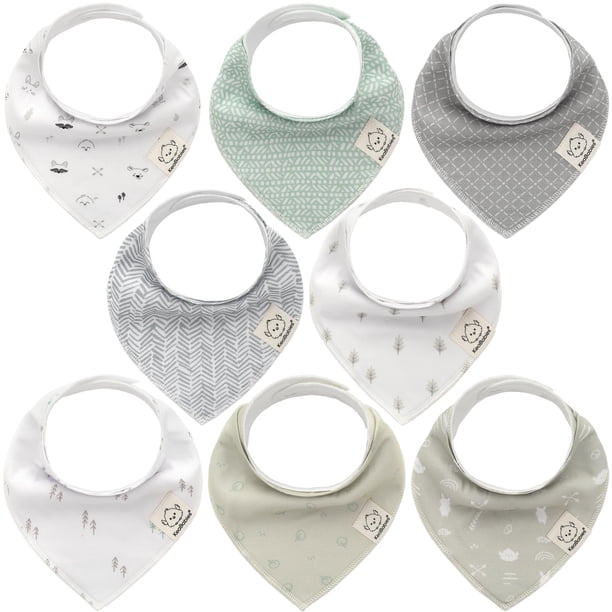 Baberos orgánicos tipo bandana para bebés, paquete de 8 unidades, KeaBabies, algodón suave
