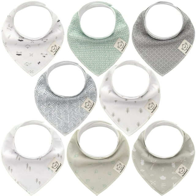 Baberos orgánicos tipo bandana para bebés, paquete de 8 unidades, KeaBabies, algodón suave