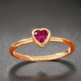 thumbnail image 3 of Sterling silver heart cut lab created ruby minimalist promise ring, 3 of 5