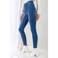 thumbnail image 3 of Mid Blue High-waisted With Rips Skinny Denim Jeans - 3, 3 of 4