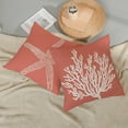 thumbnail image 5 of Orange Starfish Pillow Covers 18x18 Inch Set of 2, Nautical Ocean Coastal Coral Throw Pillows Spring Summer Decorations Linen Pillowcase Outdoor Decor Farmhouse Cushion Case for Home Holiday, 5 of 6