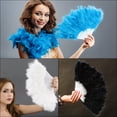 thumbnail image 5 of Uxcell Feather Hand Fan Apricot Vintage Folding Fan with Tassels Feather Fan for Halloween Party,4 Pcs, 5 of 7