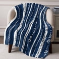 thumbnail image 3 of Throw Blanket for Couch Boho Soft Fleece Flannel Blankets Cozy Lightweight Blanket for Home Sofa Living Room Blue Modern Art Bed Throws 40" x 50", 3 of 9