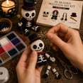 thumbnail image 4 of 4 Pack 3D Beaded Skeleton DIY Kit, Halloween Beading Craft Set with Step-by-Step Instructions, Spooky Skeleton Making Kit for Adults Kids, Tiered Tray Decor Halloween Party Home Holiday Gifts, 4 of 9