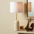thumbnail image 2 of Jamie Young  Holt Travertine Table Lamp with Linen Shade, 2 of 5