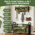thumbnail image 4 of Uforic Industrial Hall Tree with Coat Rack and Shoe Bench, Entryway Storage Set, Rustic Brown, 4 of 5