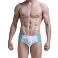 thumbnail image 1 of Aayomet Maillots de Bain pour Hommes avec Doublure de Compression Maillots de Bain de Printemps de Plage Caleçons Courts de Bain Triangulaires (Blanc, m), 1 of 5