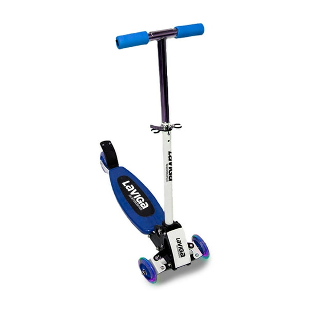 Scooter Patin del Diablo Plegable Infantil Azul Ruedas Direccionables LAVIGA Ruedas Direccionables Luz Led Bodega Aurrera en linea
