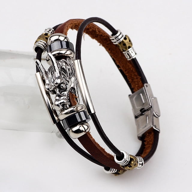 Pulsera De Cuero De PU Estilo Gótico, Informal, étnico, Para Hombres Y Mujeres, Pulsera Con Hebilla De Moda