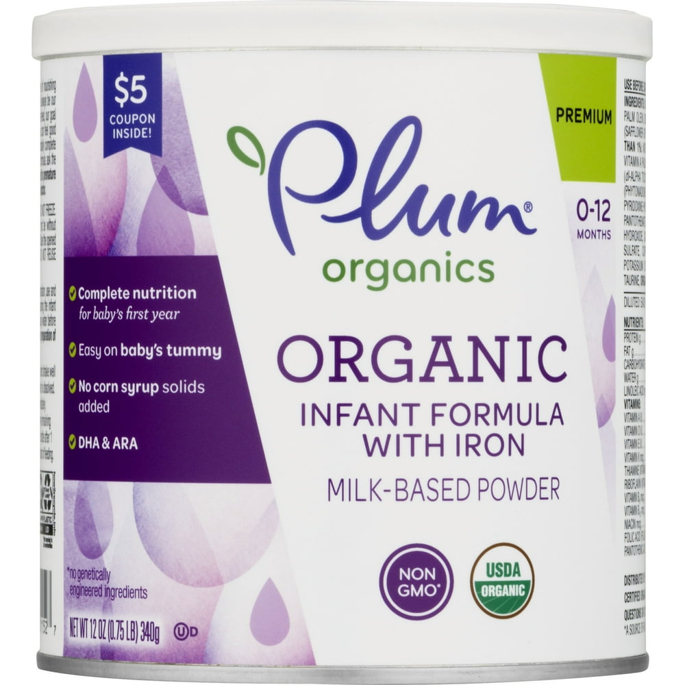 Plum Organics Organic Infant Formula with Iron, 12 oz