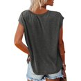 thumbnail image 7 of CIENVNSTG Womens Summer Tops Short Sleeve Crew Neck Shirts Solid Color Cute Trendy Basic Tunic Blouses Light Gray XXXXL, 7 of 7