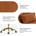 thumbnail image 6 of Adjustable Modern Swivel Velvet Desk Task Chair for Makeup Vanity Camel, 6 of 8