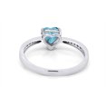 thumbnail image 5 of AFFY Simulated Aquamarine & White Cubic Zirconia Solitaire Heart Promise Ring 14k White Gold Over Sterling Silver Gift For Her Ring Size-4.5, 5 of 7