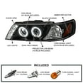 thumbnail image 3 of Spec-D Tuning Black LED Projector Headlights Compatible with 1995-1999 Nissan Sentra, 1995-1999 Nissan 200SX, Left + Right Pair Headlamps Assembly, 3 of 5