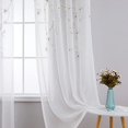 thumbnail image 6 of Grey and White Floral Embroidery Sheer Curtains for Living Room, Flower Voile Semi Sheers Drape Panels Grommet Curtains for Bedroom Kitchen Yard Patio Parlor, 52 x 95 Inch, 2 Panels, 6 of 9