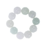 ARTEA 10PCS Natural Loose Lotus Flower Jade Beads Ball Fine Gemstone Jade Beads for Jewelry Making DIY 10mm