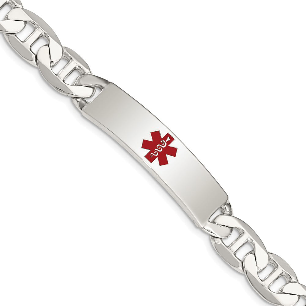 Diamond2Deal 925 Sterling Silver Medical ID Heart Bracelet for Women 