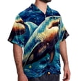 thumbnail image 2 of Starry Shark Men's Printed Casual Button Down Short Sleeve Beach Shirts, 2 of 6