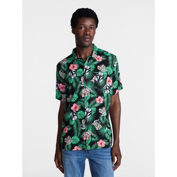Star Wars The Mandalorian Men's and Big Men's Button Shirt, Sizes XS-5XL