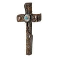 thumbnail image 4 of Pack Of 2 Rustic Western Floral Scroll Conchos Faux Tolled Leather Wall Crosses, 4 of 8