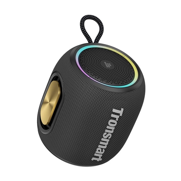 Tronsmart T8 Mini Ultra-Portable Bluetooth Speaker, 16W Big Bass, 360° Sound, IPX7 Waterproof, 20H Playtime, Custom EQ & Light - Black
