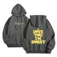 thumbnail image 4 of Puliio Womens Hoodies I Love You I'M Sorry Letter Print Sweartshirts Jacket Casual Comfortable Every Wear Sweatshirt Hoody Fall Winter Pullover Tops, 4 of 7