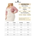 thumbnail image 6 of Agnes Orinda Women's Plus Size Elegant Hollow Out 1/2 Sleeve Crop Shrug 3X Dark Pink, 6 of 6