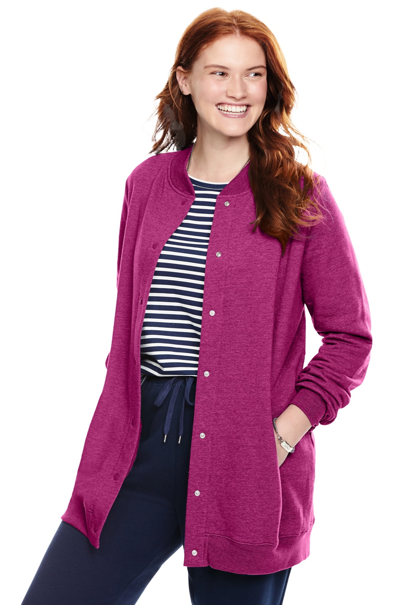 Scoop Women's and Women's Plus Neoprene Fleece Oversized Jacket