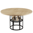 thumbnail image 3 of Garvee 47 Inch Round Dining Table for 4-6 People with Storage Shelf, Kitchen Table & Office Desk, Sturdy Metal Frame for Small Space, Natura, 3 of 6