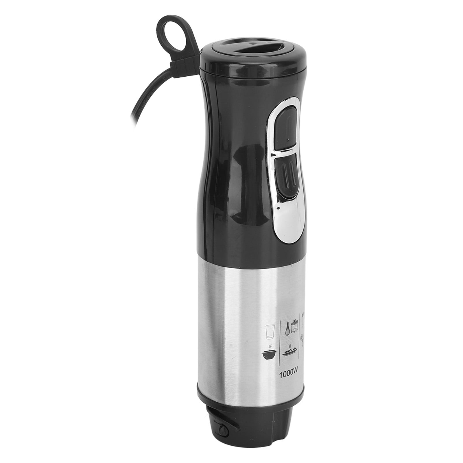 Rupoun Electric 4-in-1 Hand Blender Immersion Eggbeater Whisk Mixer Meat Mincer Kitchen Tool, 1000W High Power, 220V EU Plug, Stainless Steel, Black