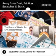 Hudson Hi-Fi 50 ct. Inner Sleeves for Vinyl Records & 50 ct. Vinyl Outer Sleeves - 100 Vinyl Sleeves for Records, Clear Outer & Inner Sleeves for Vinyl Records