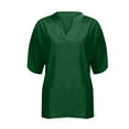 thumbnail image 2 of Womens Tops Women's Summer Chiffon Blouses Sleeve Blouse Tops V Neck Ruffle Short Sleeve Tunic Tops for T Shirt Shirts for Women, 2 of 5