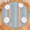 thumbnail image 2 of Colorful Geometric Striped Pattern Round Fitted Tablecloth with Elastic Edge,Dining Table Cover Waterproof,Outdoor Round Tablecloth for Camping,Dining,Indoor and Outdoor, 2 of 7