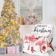 thumbnail image 5 of Merry Christmas Fuzzy Blanket Pink Flamingo Snowflake Throw Blanket Xmas Soft Cozy Flannel Blanket for Home Party Bed Sofa Couch, 50 x 60 Inch, 5 of 6