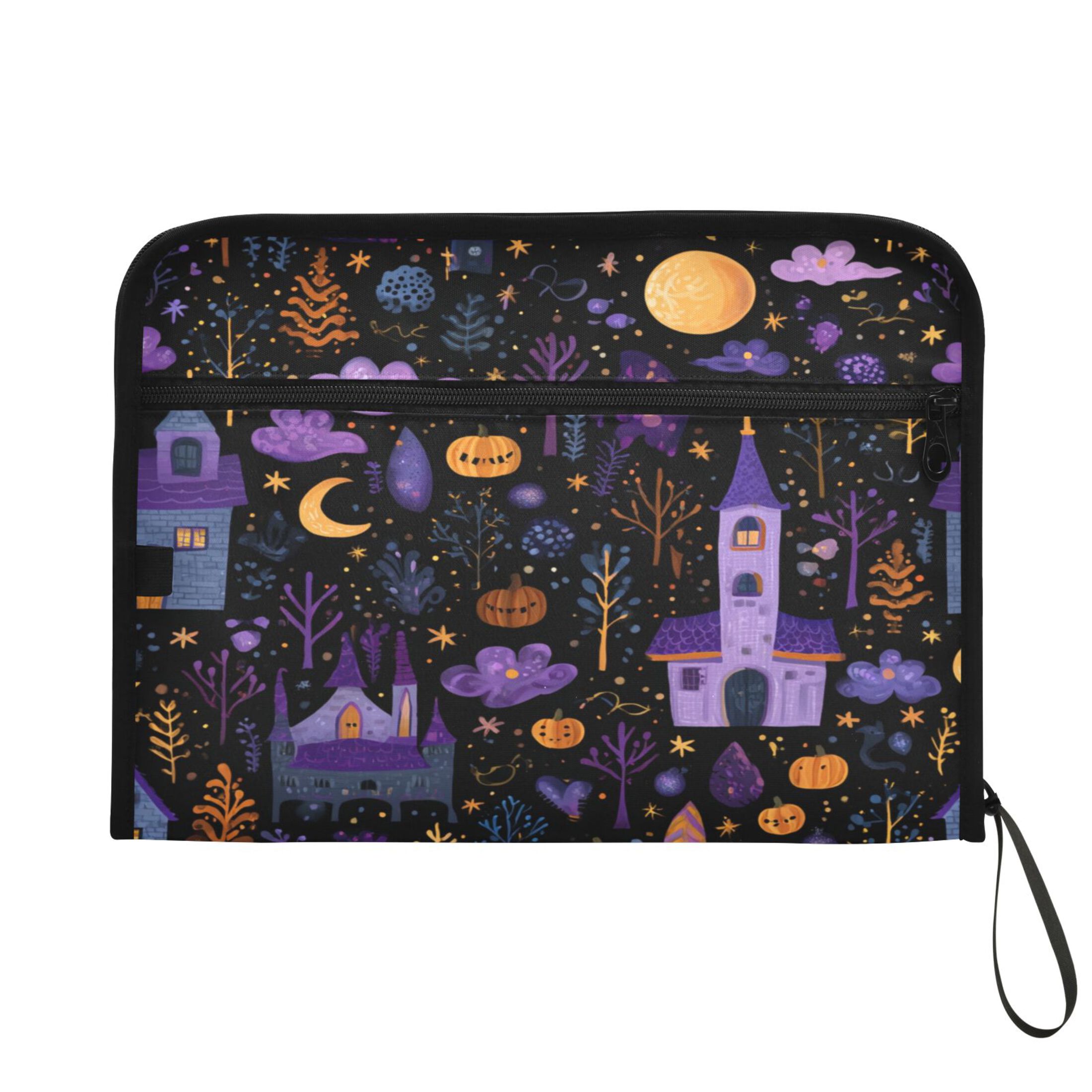 Organ Folder 14.2 x 0.8 x 10.6 Inches 13 Separate Pockets A4 Size Documents Folder A Sort Storage File Manager For The Home Office Halloween Castle Cartoon