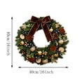 thumbnail image 3 of Kokovifyves 40cm Christmas Wreath for Front Door, 16"Holiday Artificial Garland with Red Bows, Shiny Ball Ornaments and Pine Cones for Indoor Outdoor Home Wall, 3 of 8