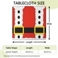 thumbnail image 2 of Red Christmas Santa Costume Pattern Square Fitted Tablecloth with Elastic Edge,Square Table Cover,Washable Elastic Table Cover for Home Kitchen Party Decor 36"x36", 2 of 6