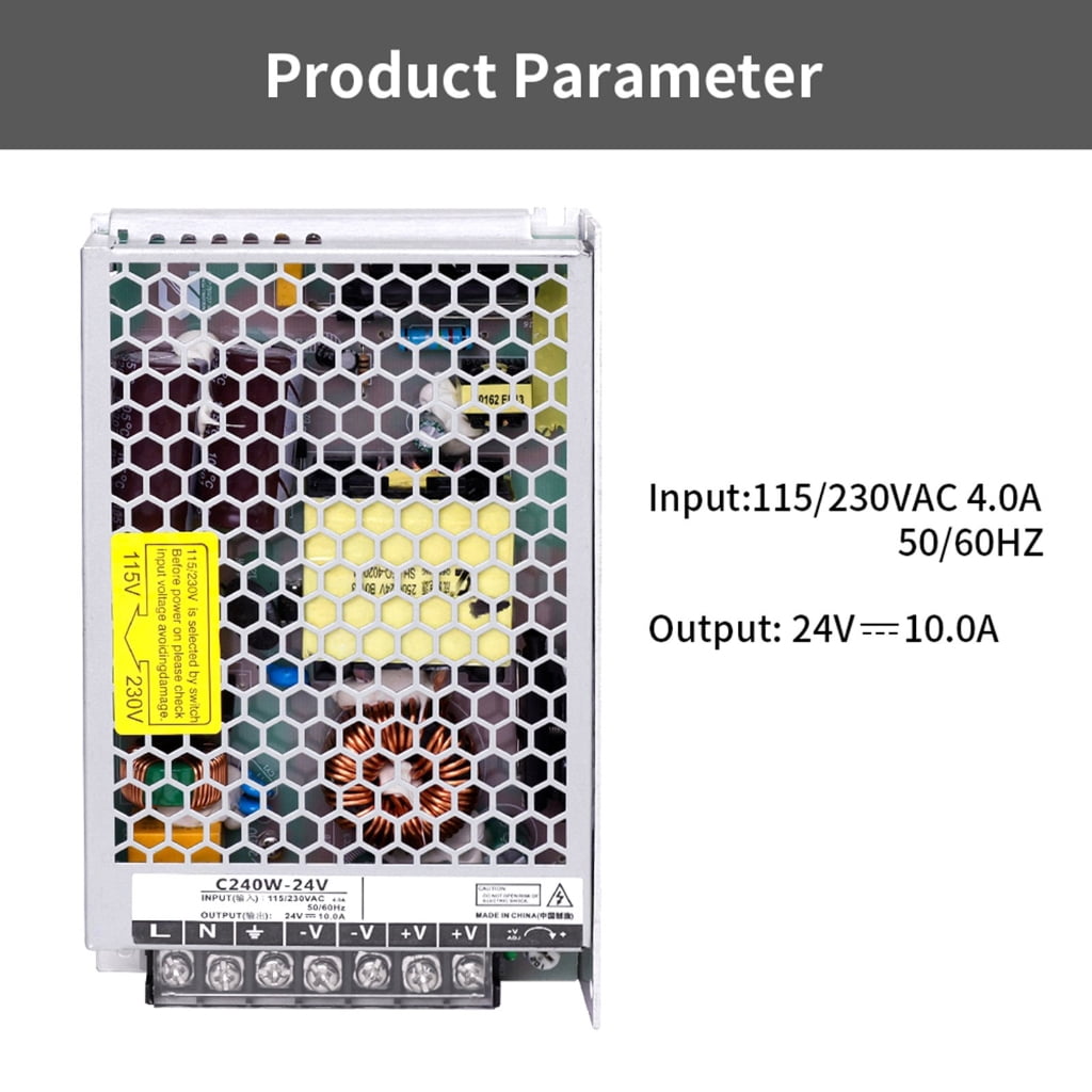 24V Power Supply For Printers Metal Housing Enhances Heat Dissipation Via Meshed Design High Output Compactly & Quiet