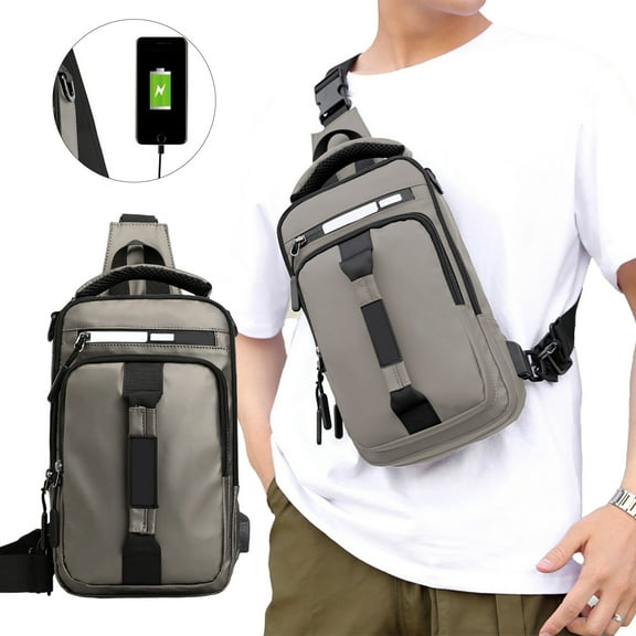 Giunmcul My Order Sling Bag for Men Women Shoulder Backpack Chest Bags Daypack with Earphone Hole for Hiking Camping Outdoor Trip