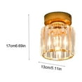 thumbnail image 3 of Dianli Modern Crystal Ceiling Light Iron Art Gold Warm LED Bedroom Living Room Balcony Porch Entrance Lamp Transparent Crystal Cylinder Home Decor Weekly Price Drops & Special Offers, 3 of 6