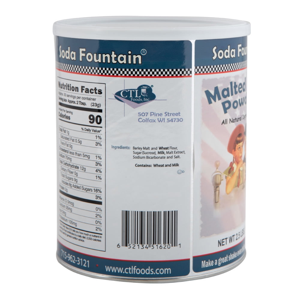 Soda Fountain Malted Milk Powder 2.5 Lb. (Single) - Malt Powder for Ice Cream and Baking - Made in Wisconsin