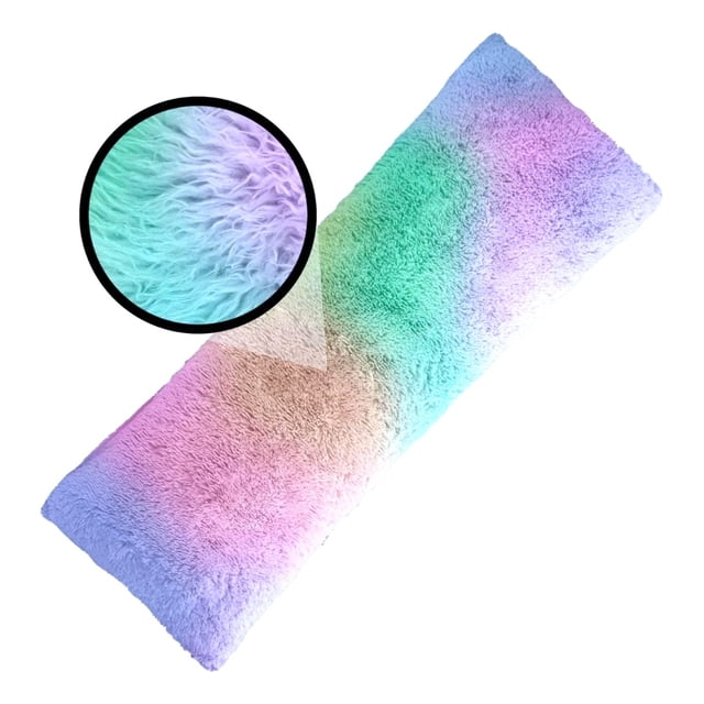 Almohada Cojín Abrazable Pelo Largo Suave Decorativo Colores Unicornio