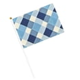 thumbnail image 3 of Handheld Flag Double-Sided Hand Waving Flag 8.2×5.5in Used For Team Activities Or Decoration In Decorative Places Argyle Plaid Lightskyblue_49288_3 Six Piece, 3 of 8