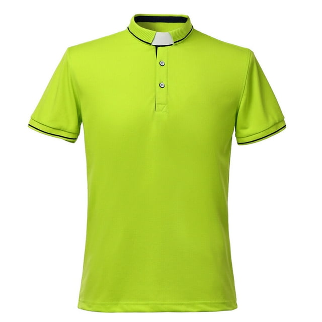 BLESSUME Chemise de Clergé à Manches Courtes pour Homme, Col à Patte, Chemise de Poteau - 10 Couleurs
