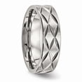 thumbnail image 4 of Stainless Steel Brushed and Polished Diamond-cut 6.50mm Band Size: 8; for Adults and Teens; for Women and Men, 4 of 6