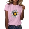 thumbnail image 2 of Ovbmpzd Hauts Amusants pour Femmes Manches Courtes Confortables Chandail Rose T-Shirts Graphiques pour Femmes m, 2 of 5